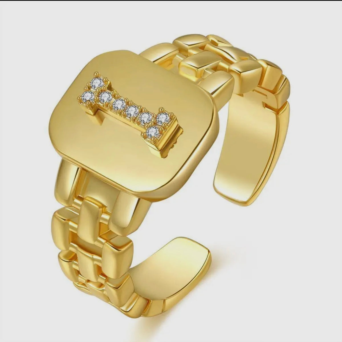 26 letters opening adjustable
golden ring