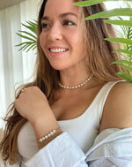 Load image into Gallery viewer, pearls necklace &amp; gold
