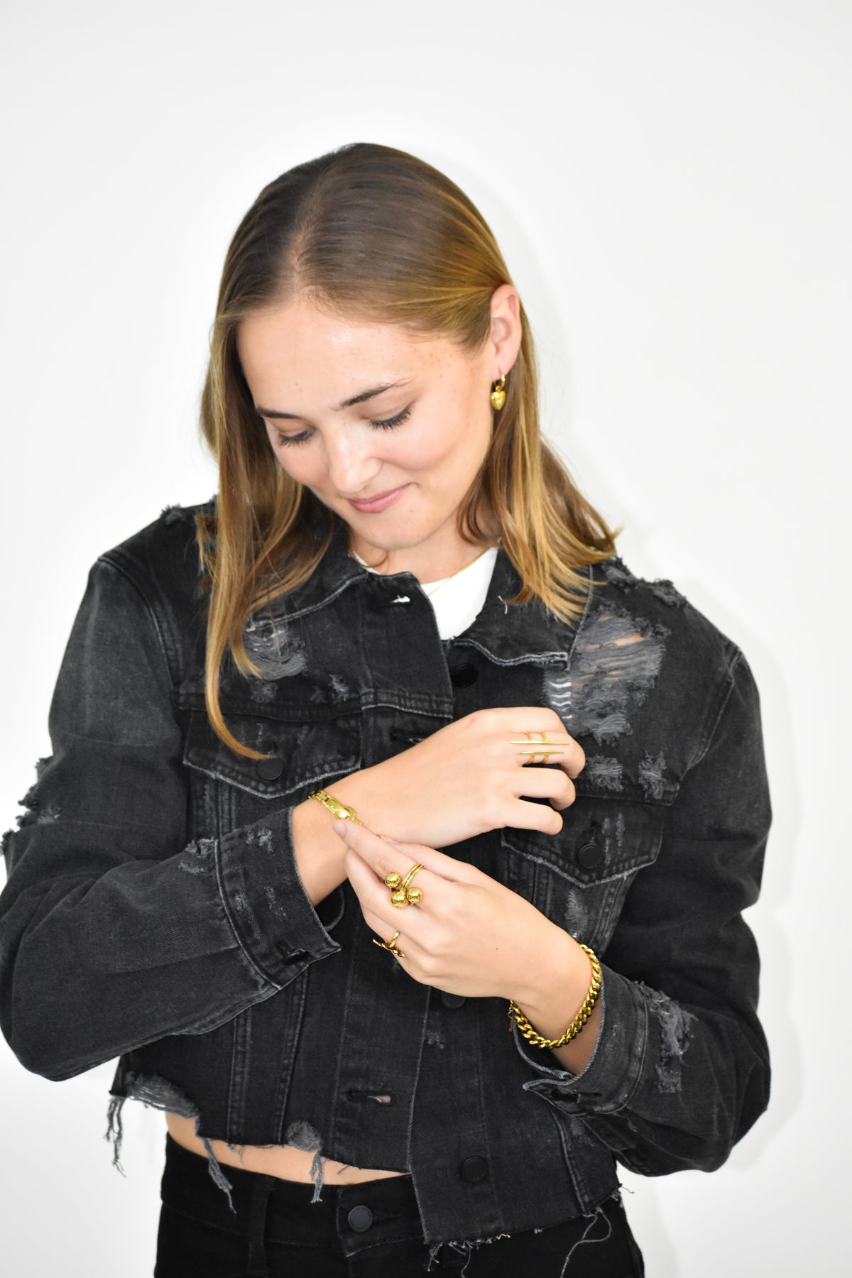 Harper distressed denim jacket