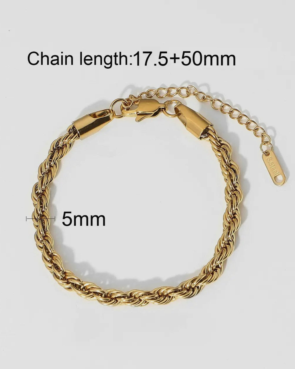 Multi style 18k gold plated steel chain bracelets