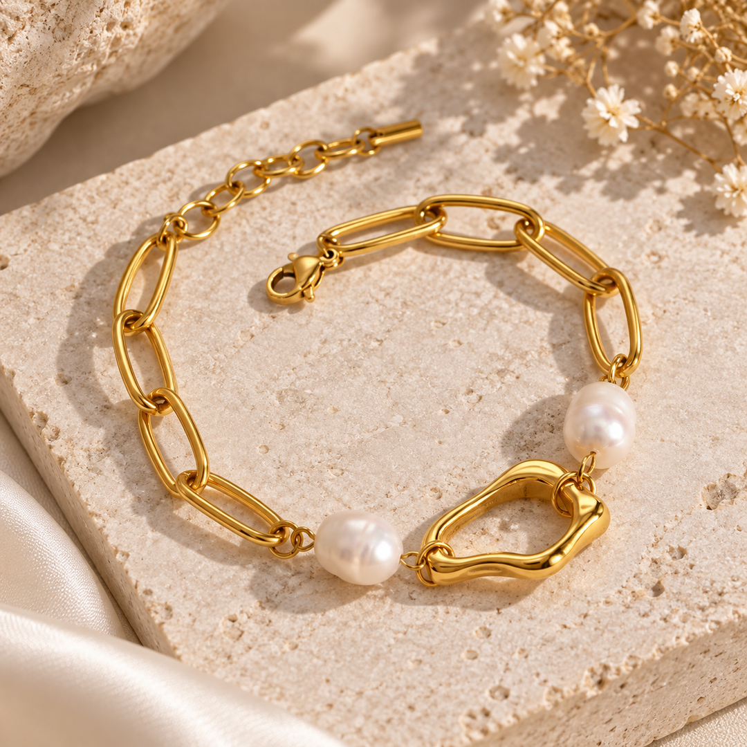 Sienna Pearl Link Bracelet