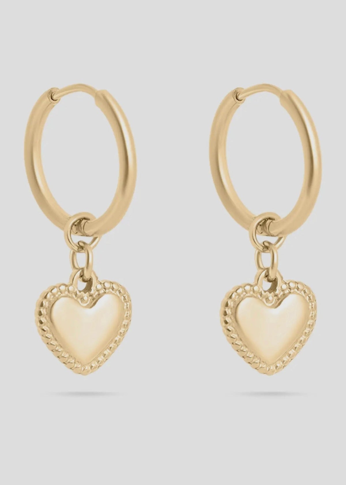 Heart pendant hoop earrings