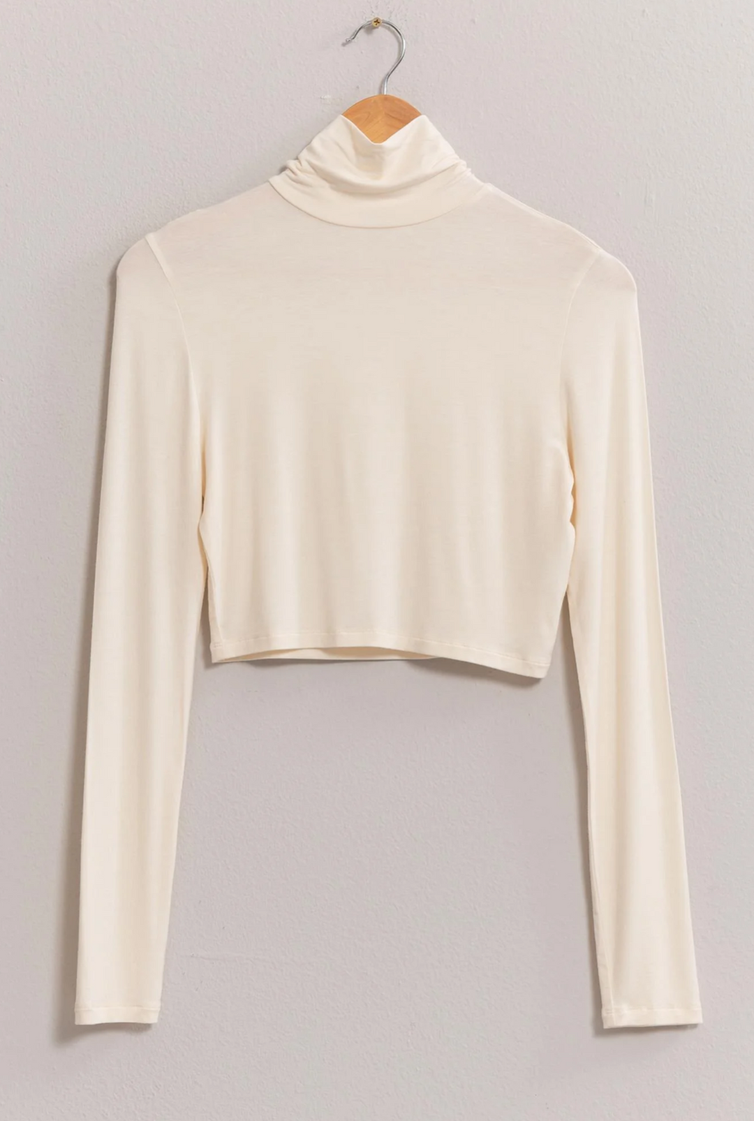 Warm Latte Crop Turtleneck