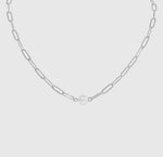 Load image into Gallery viewer, Stainless Steel / Gold Paperclip Necklace with Pearl
