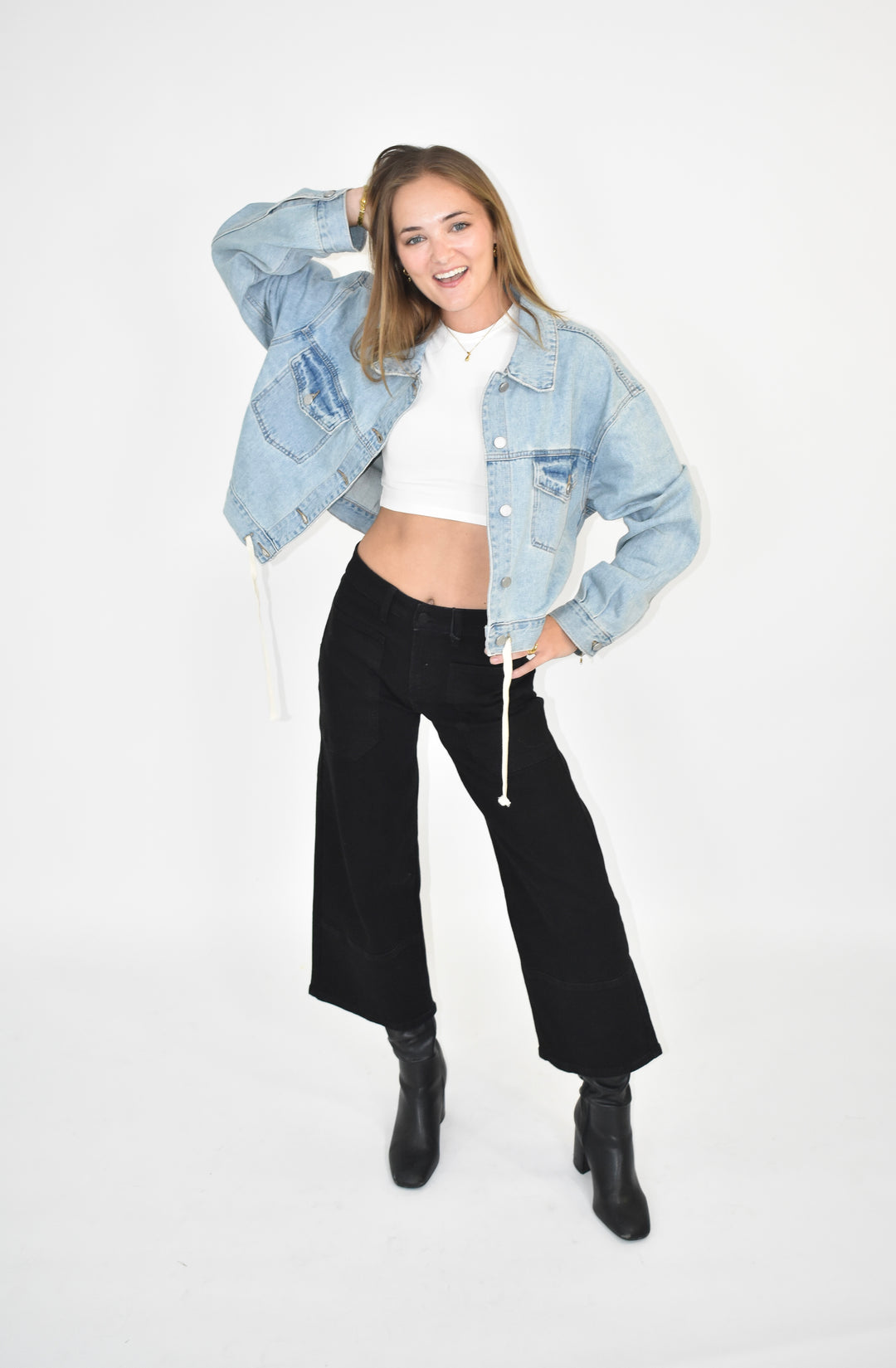 Riley Drawstring Denim Jacket