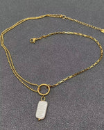 Load image into Gallery viewer, Imitation Baroque Pearl Charm18K
Golden Ss Necklace
