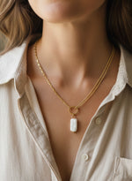 Load image into Gallery viewer, Imitation Baroque Pearl Charm18K
Golden Ss Necklace
