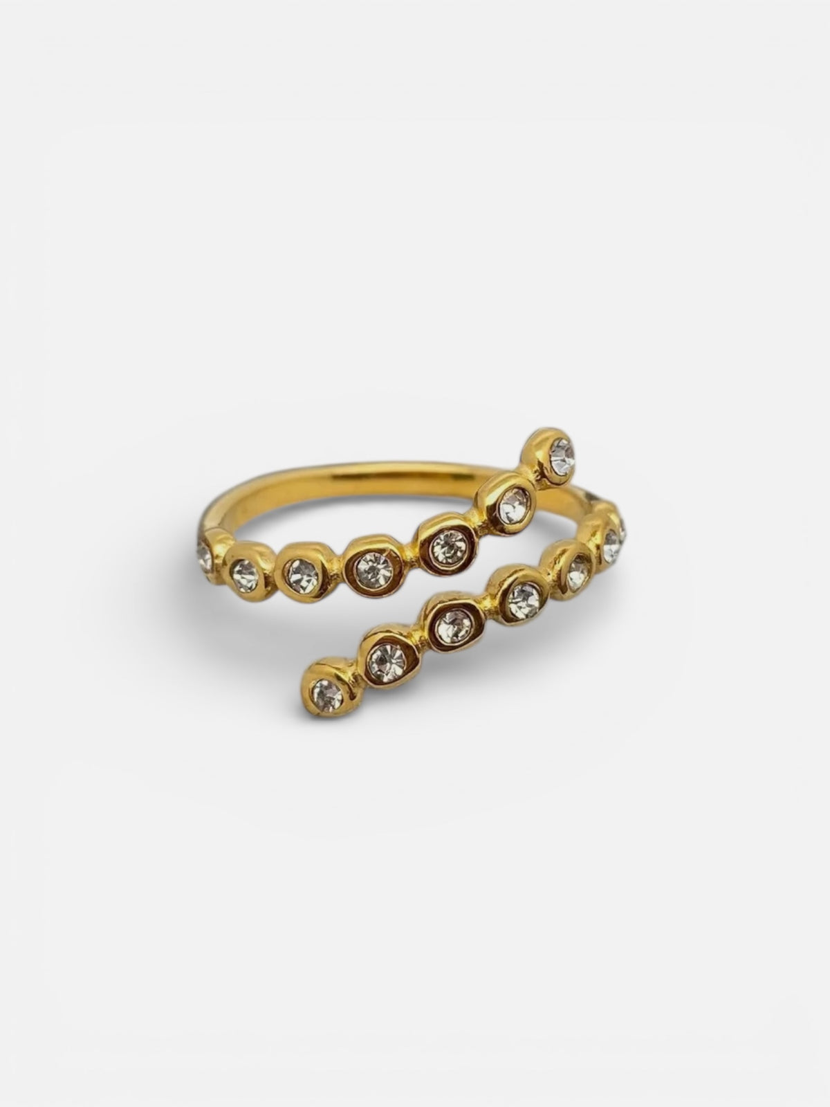 Cubic zirconia 18k gold plated
octopus tentacles ring