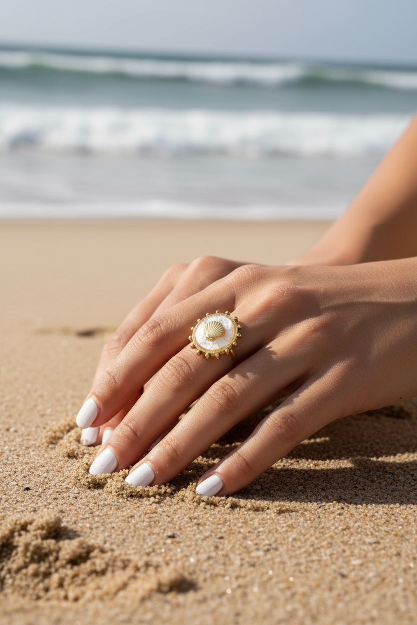 Shattered shell 18k gold plated s