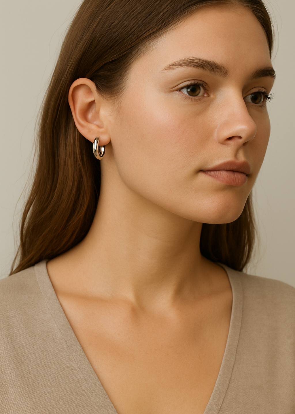 Stainless steel chunky gold
huggie earrings