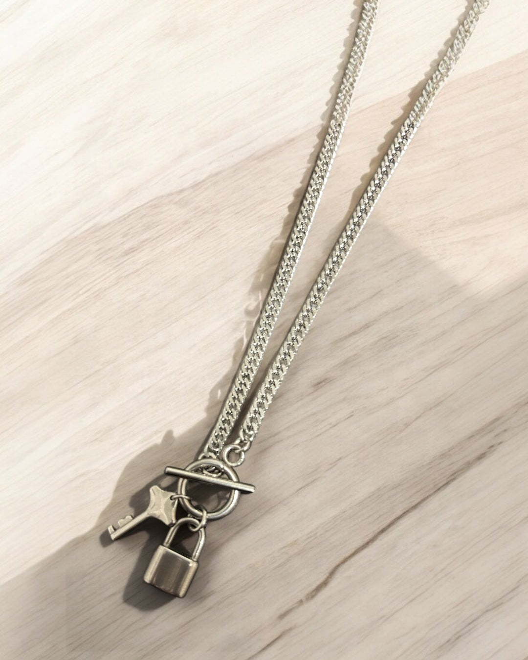 Lock and key necklace