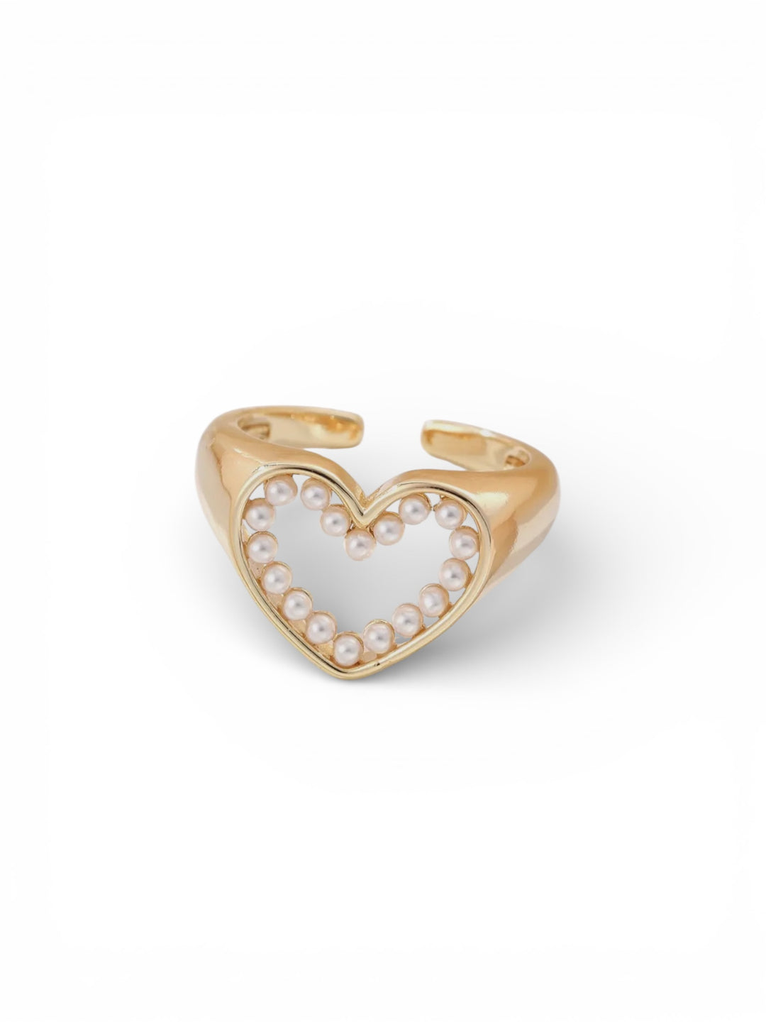 Heart ring with pearls