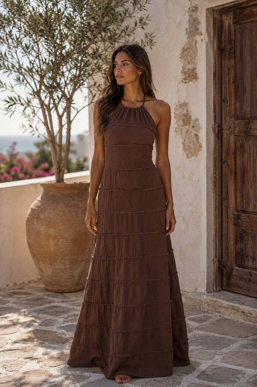 Summer halter maxi dress