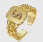 Load image into Gallery viewer, 26 Letters Opening Adjustable
Golden Ring
