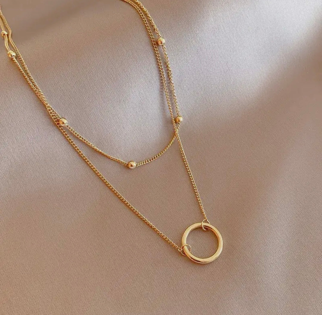 Simple Gold Necklace Layered
Stainless Steel
