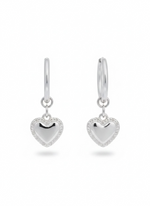 Load image into Gallery viewer, Heart Pendant Hoop Earrings
