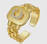 Load image into Gallery viewer, 26 Letters Opening Adjustable
Golden Ring
