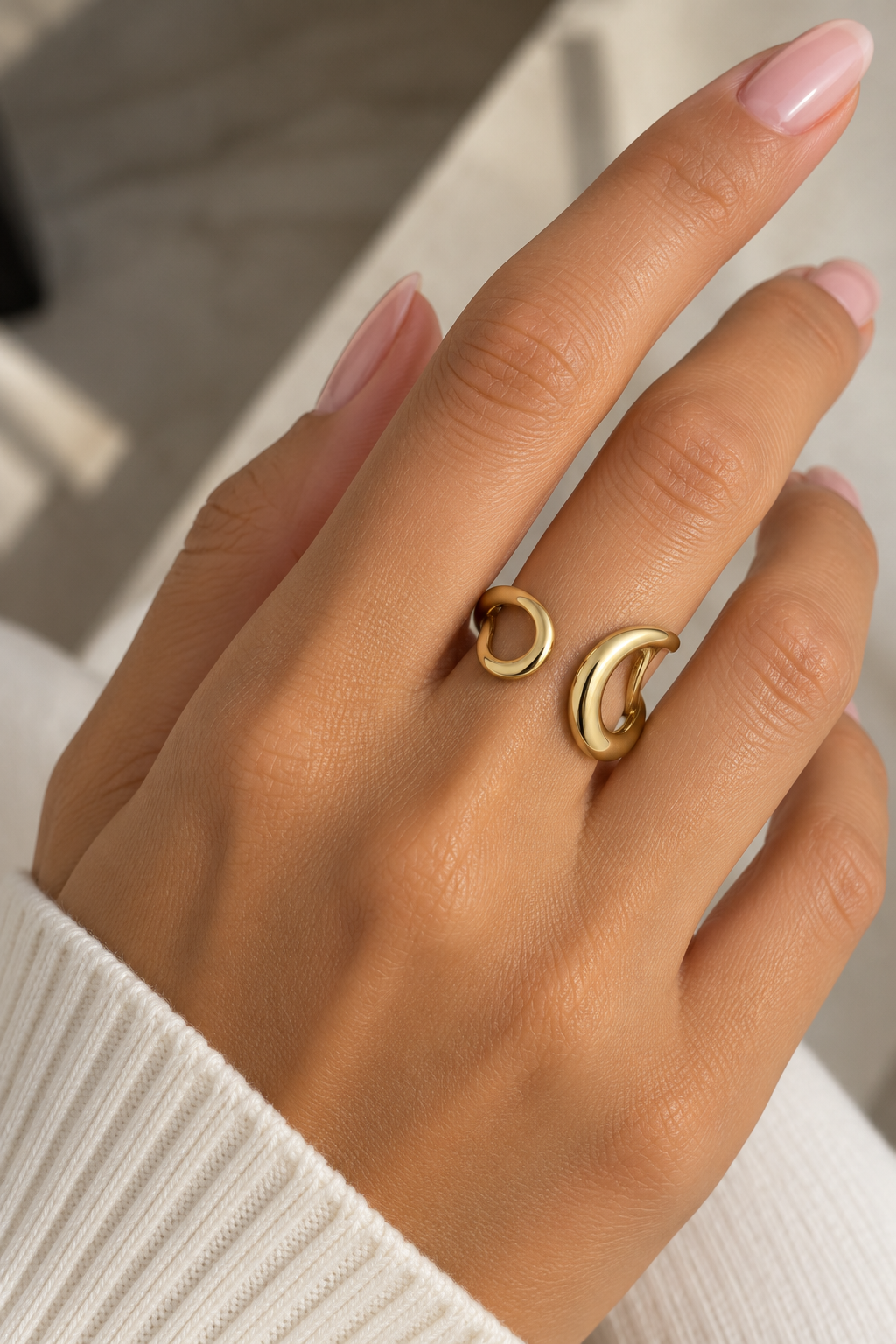 Double Teardrop Ring