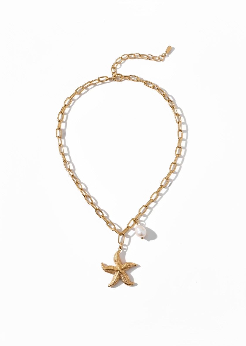 Ocean Pearl Starfish Necklace