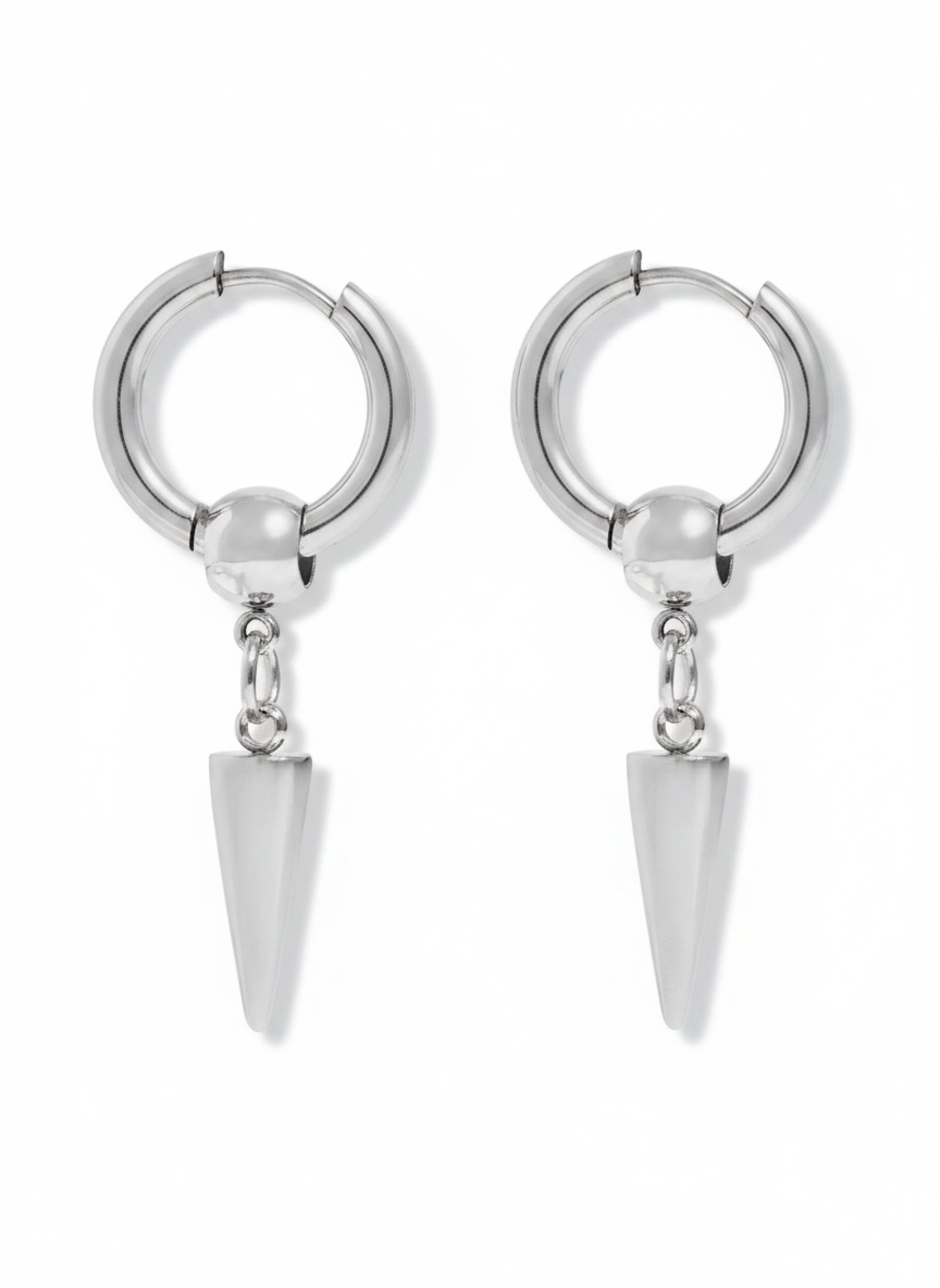 Spike Pendant Hoop Earrings