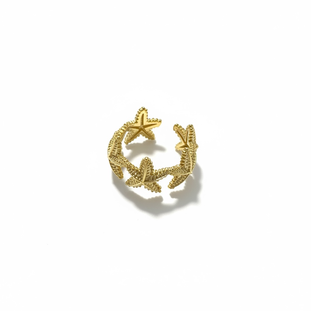 Golden Starfish Wrap Ring