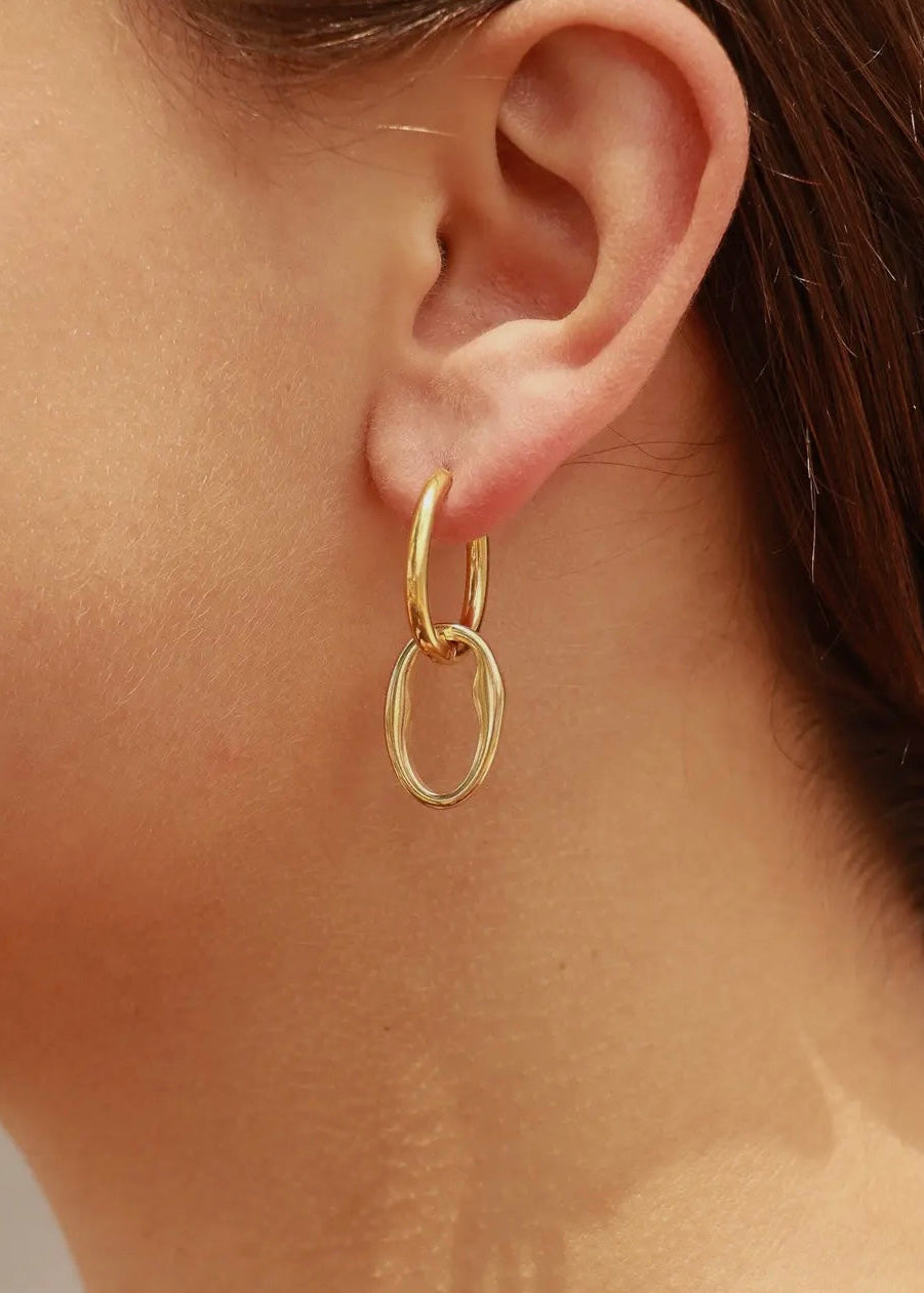 Interlocked Oval Pendant Earrings