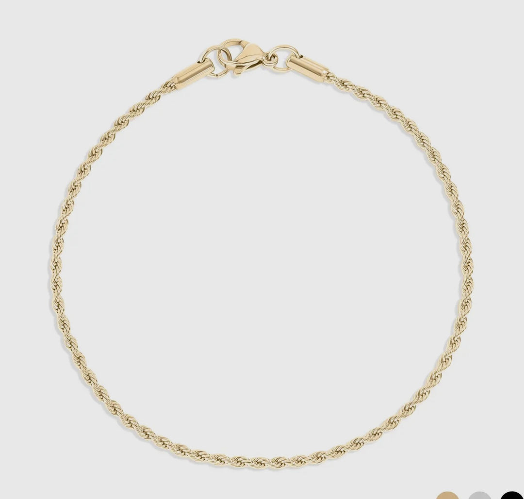 Rope Chain Bracelet / Anklet - Gold, Silver