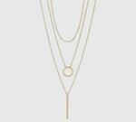 Load image into Gallery viewer, 18K Gold Pvd Stainless Steel 3 Row
Layered Chain Necklace
