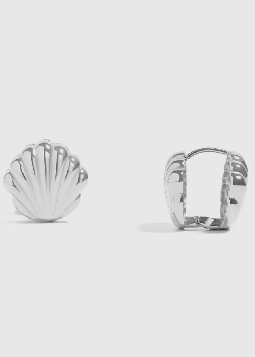 Stainless Steel Shell Huggies Earrings