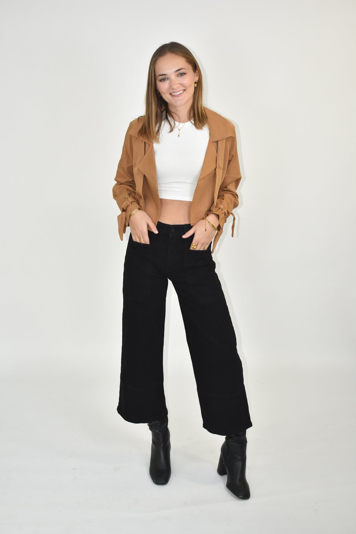 Sienna tie sleeve jacket