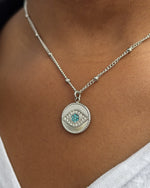 Load image into Gallery viewer, Blue Stone Evil Eye Necklace

