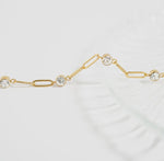 Load image into Gallery viewer, 18K Gold Pvd Station Stone Stone
Paperclip Chain Bracelet
