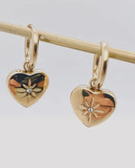 Load image into Gallery viewer, Heart-Shaped 18K Gold-Plated Huggie Earrings
