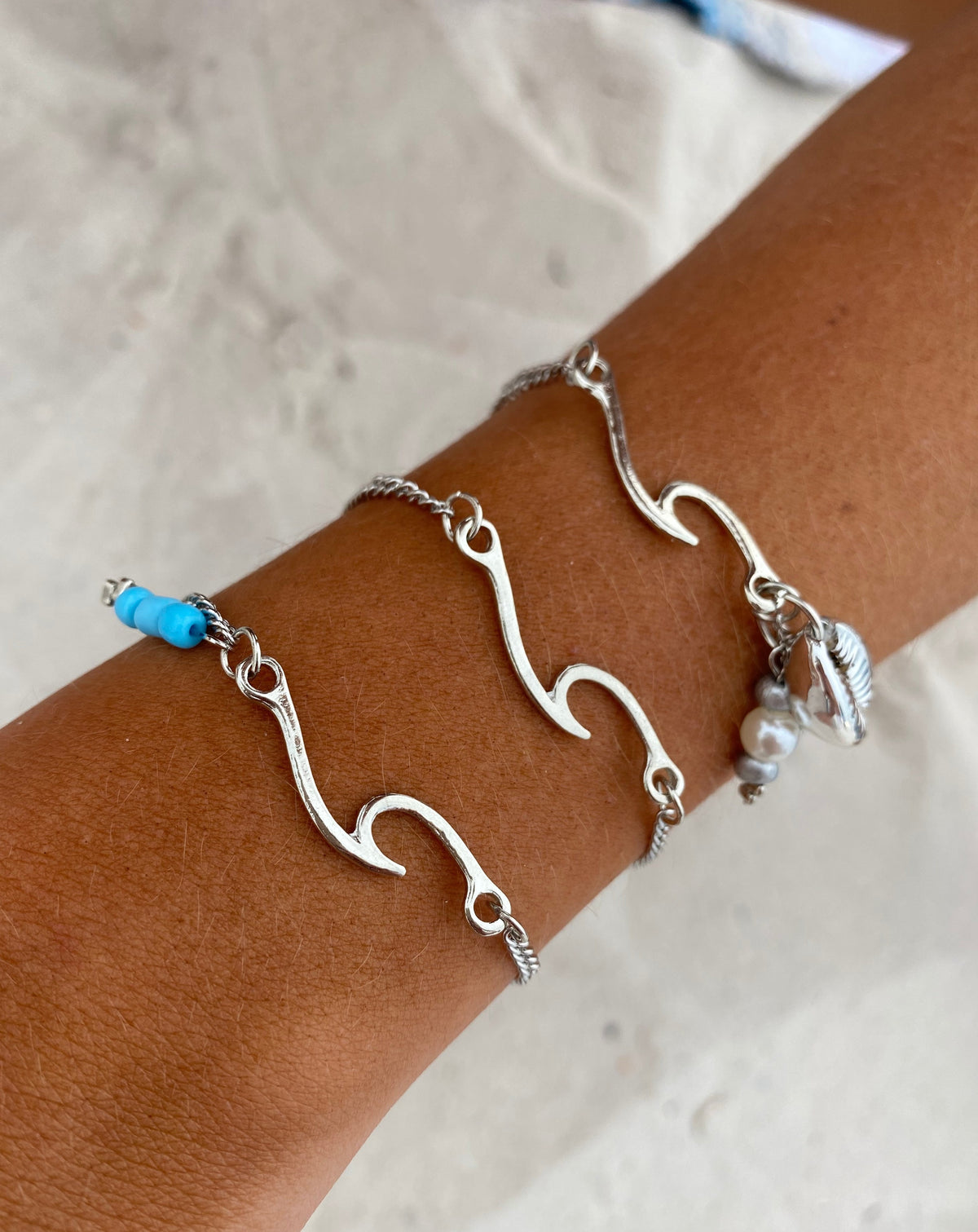 Ocean waves charms & shell