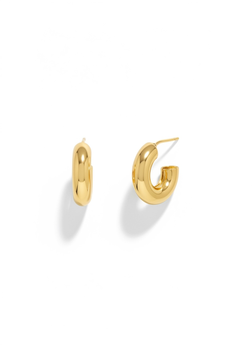 Stainless steel chunky gold
huggie earrings