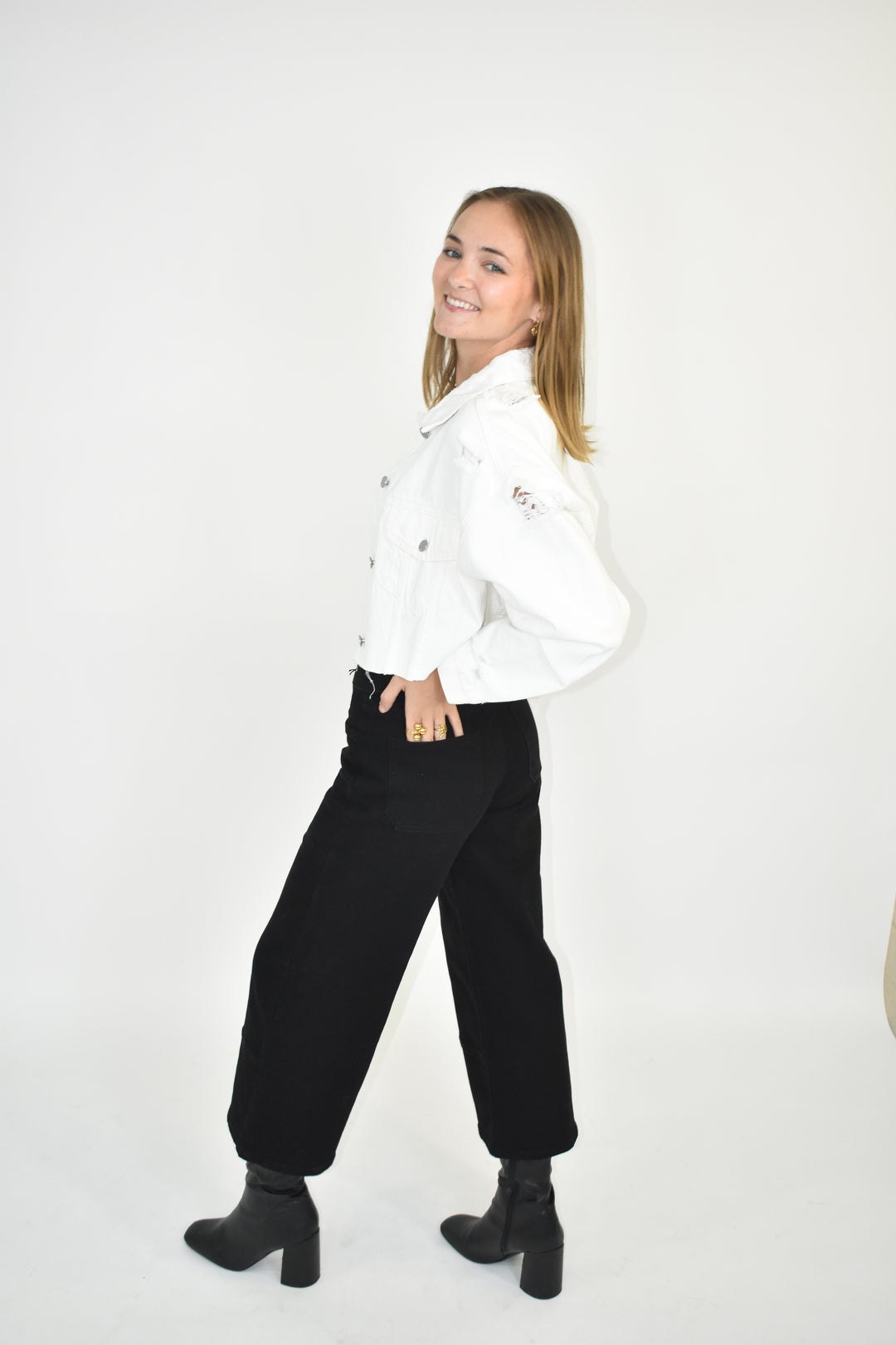 Harper Distressed Denim Jacket