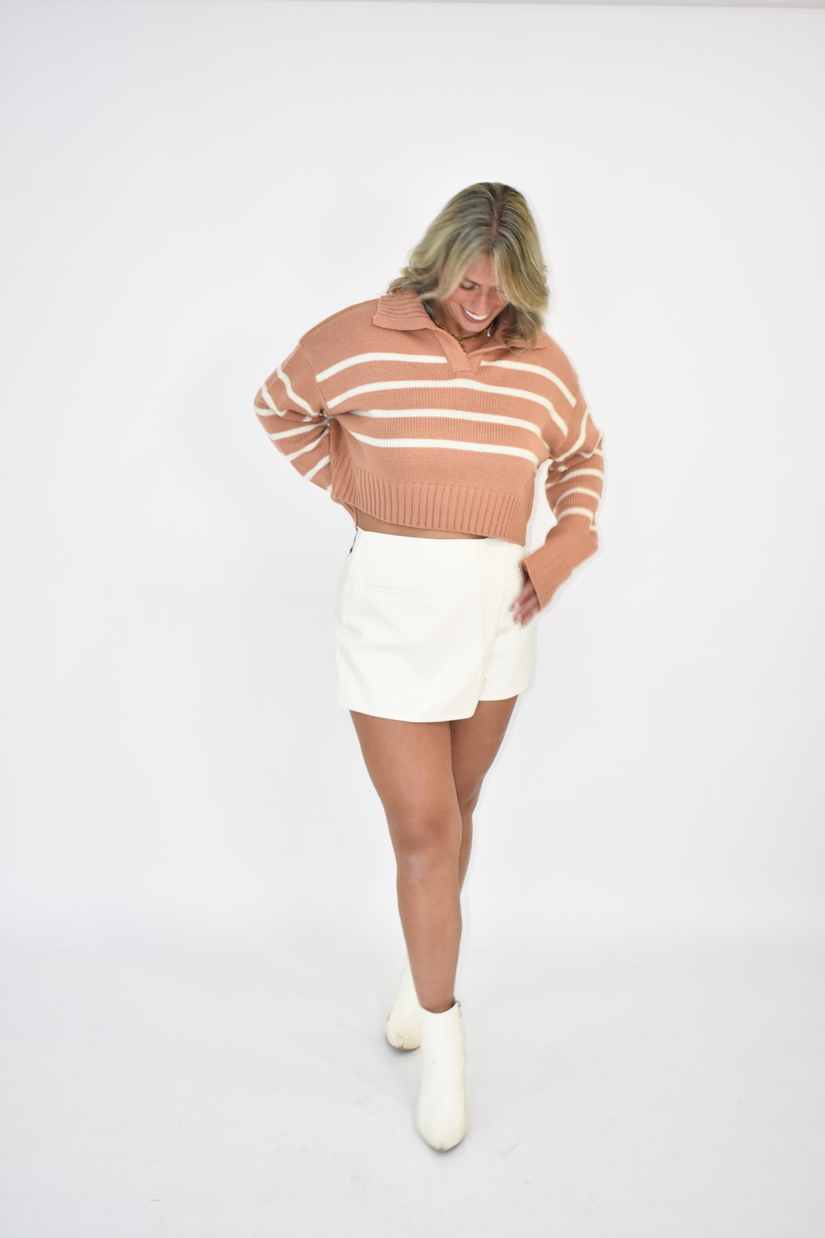 Autumn stripe knit sweater