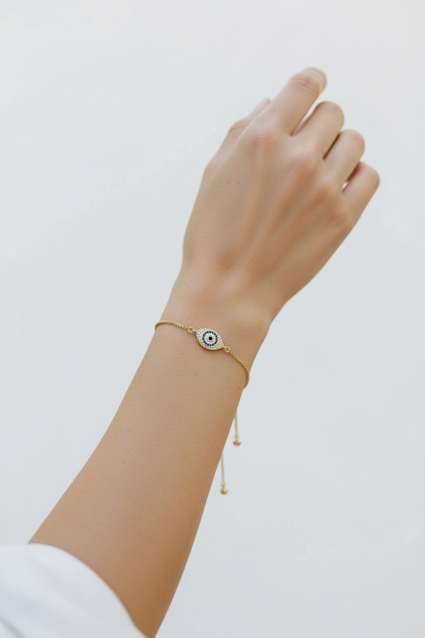 Radiant Evil Eye Slider Bracelet