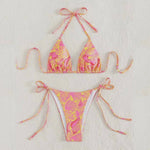 Load image into Gallery viewer, 2 Piece Flower Print Bikini Swimsuit / pink

