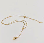 Load image into Gallery viewer, Double Teardrop Gold Plated Stainless Steel Necklace
