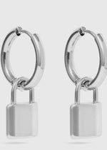 Load image into Gallery viewer, Pendant Hoop lock Earrings
