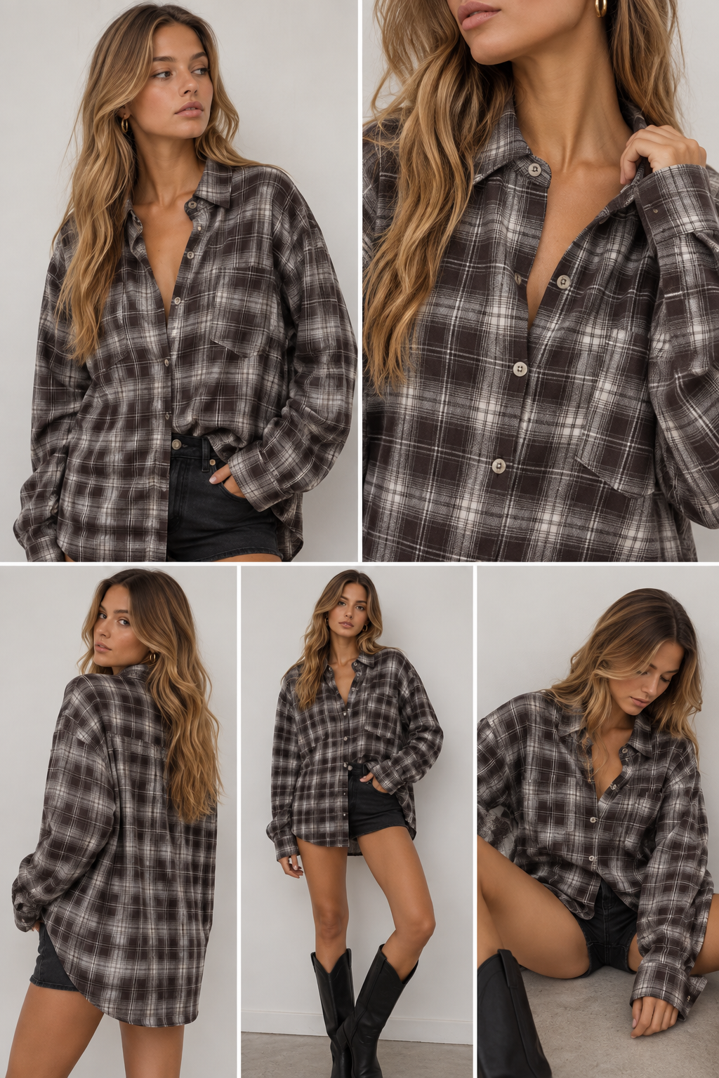Cozy Days Oversized Plaid Shirt