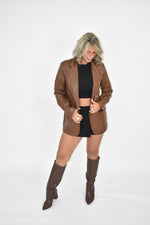 Load image into Gallery viewer, Mila Faux Leather Blazer
