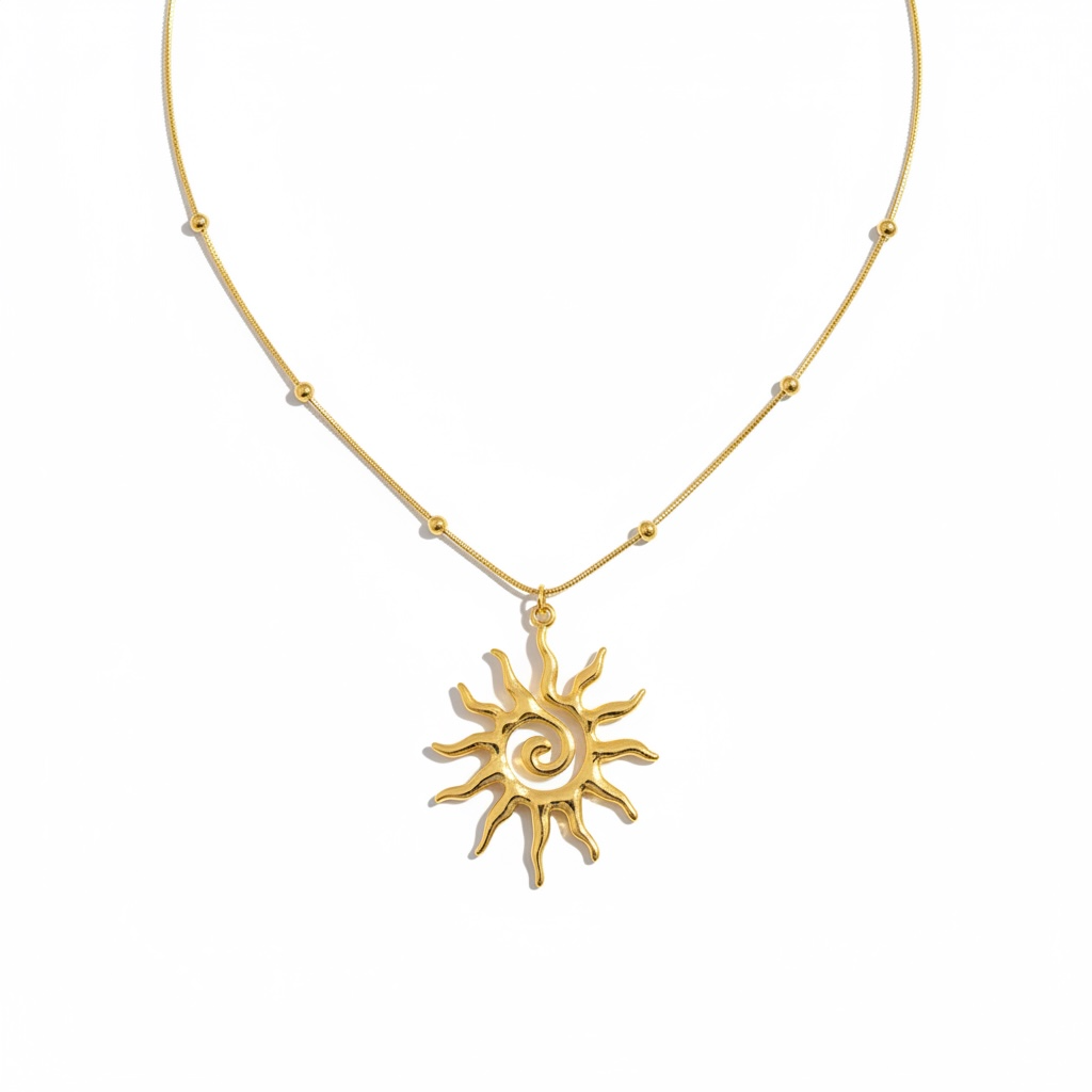 Sun charm necklace