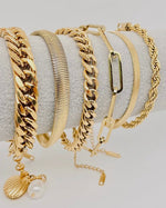 Load image into Gallery viewer, Multi Style 18K Gold Plated Steel Chain Bracelets
