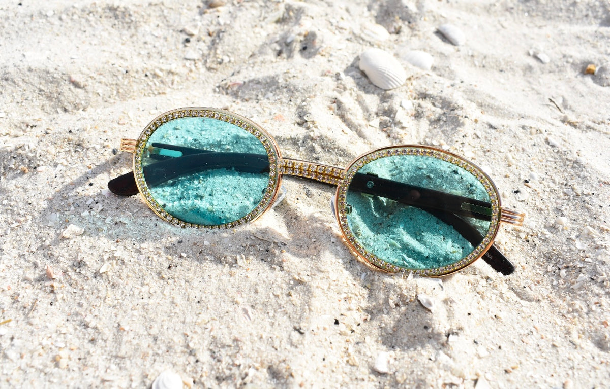 Rhinestone round sunglasses