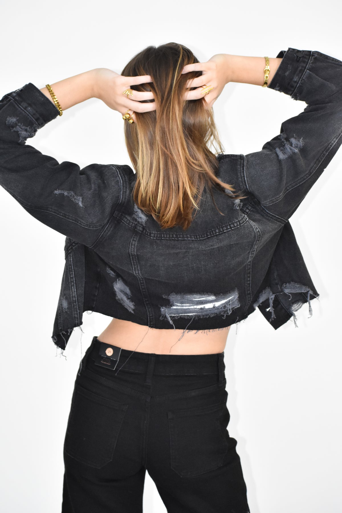Harper distressed denim jacket
