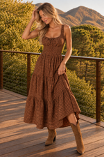 Load image into Gallery viewer, Autumn Muse Plaid Maxi Dress
