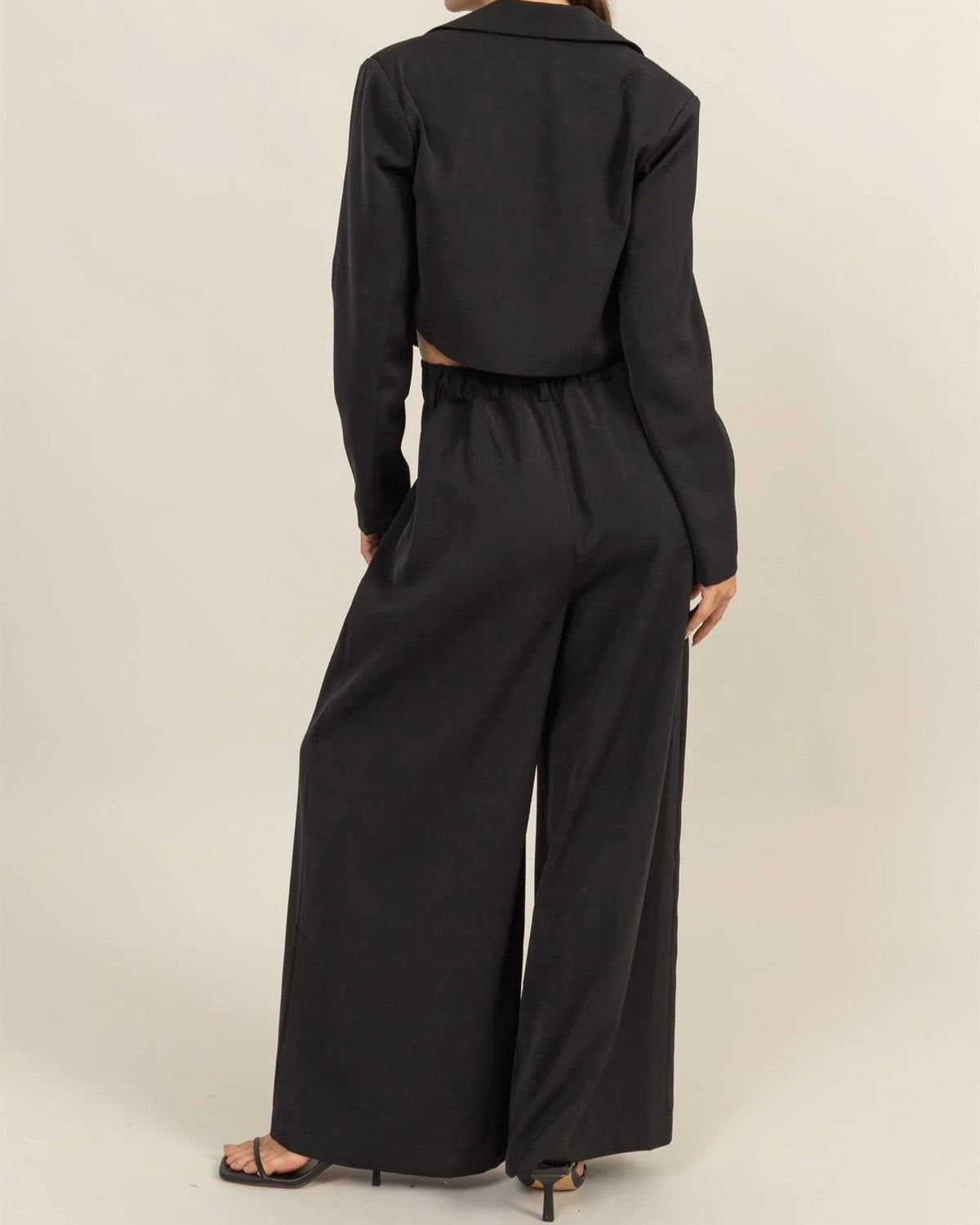 Set cropped blazer and wide leg pants set