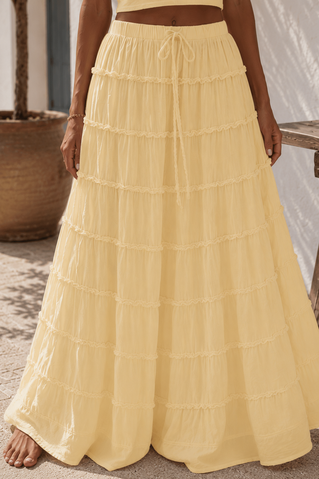 Tiered maxi skirt